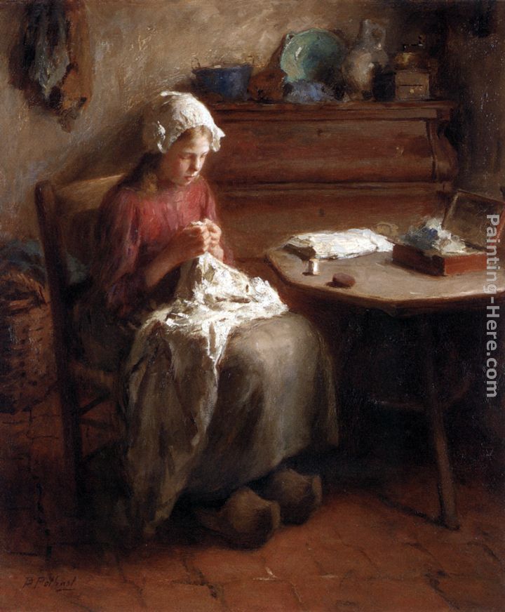 The Young Seamstress painting - Bernard Jean Corneille Pothast The Young Seamstress art painting